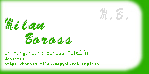 milan boross business card